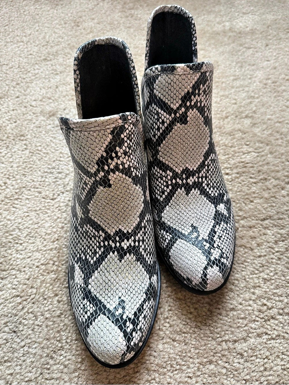 Lucky Brand ‘LK-Bailey2 Slither Snakeskin’ Ankle Boots in Black & White